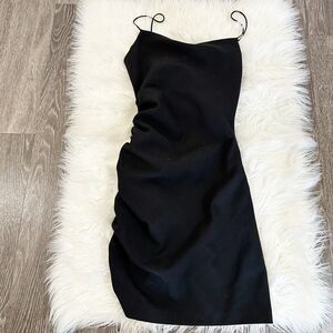 Cinq A Sept Womens Little Black Dress Side Ruch Square Neck LBD